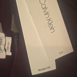 Calvin Klein Modern Fit Suit in Deep Burgundy